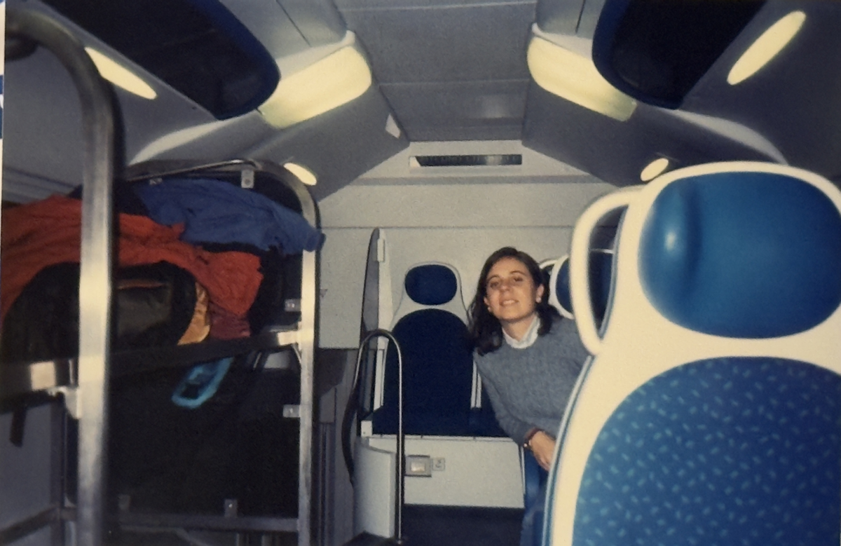 La viajera Pilar Ozores durante su Interrail por Italia en los años 90.