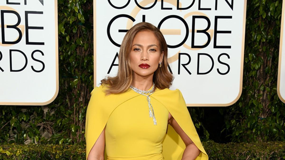 Jennifer Lopez en la 73 edición de los Globos de Oro