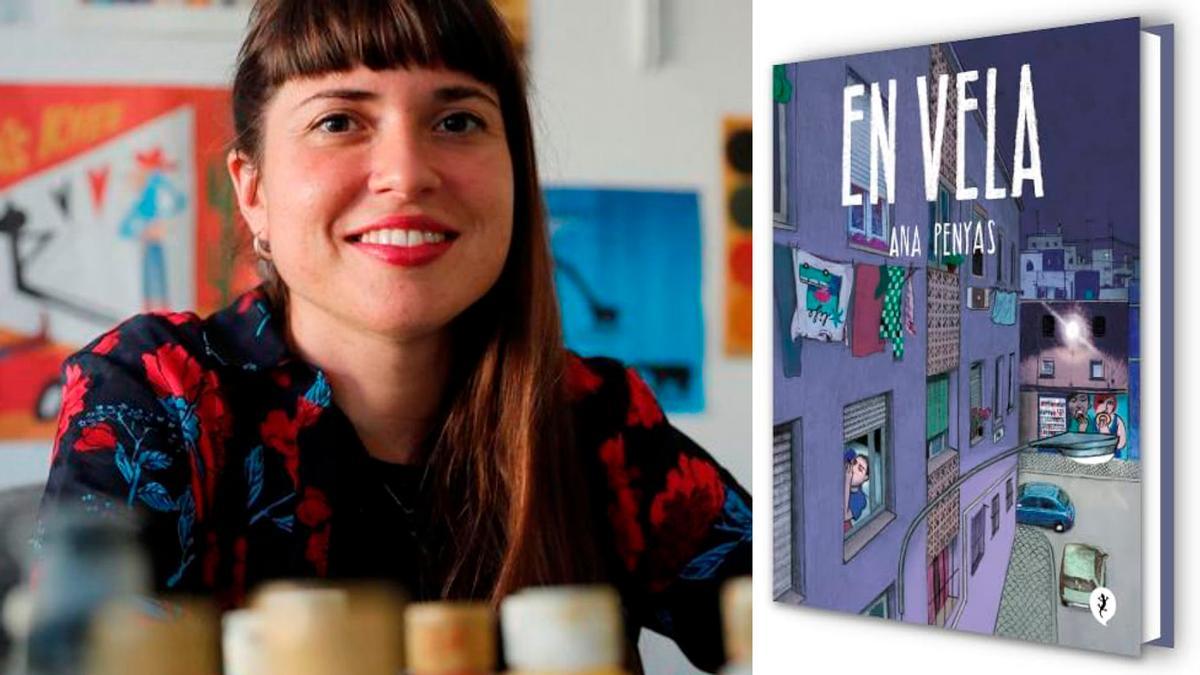 Ana Penyas e a portada da súa nova obra.