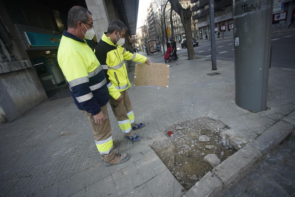 Les entitats bancàries assaltades a Girona intenten tornar a la normalitat