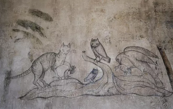 Conservació del mural de la galeria superior de la casa Fàbregas de Manresa
