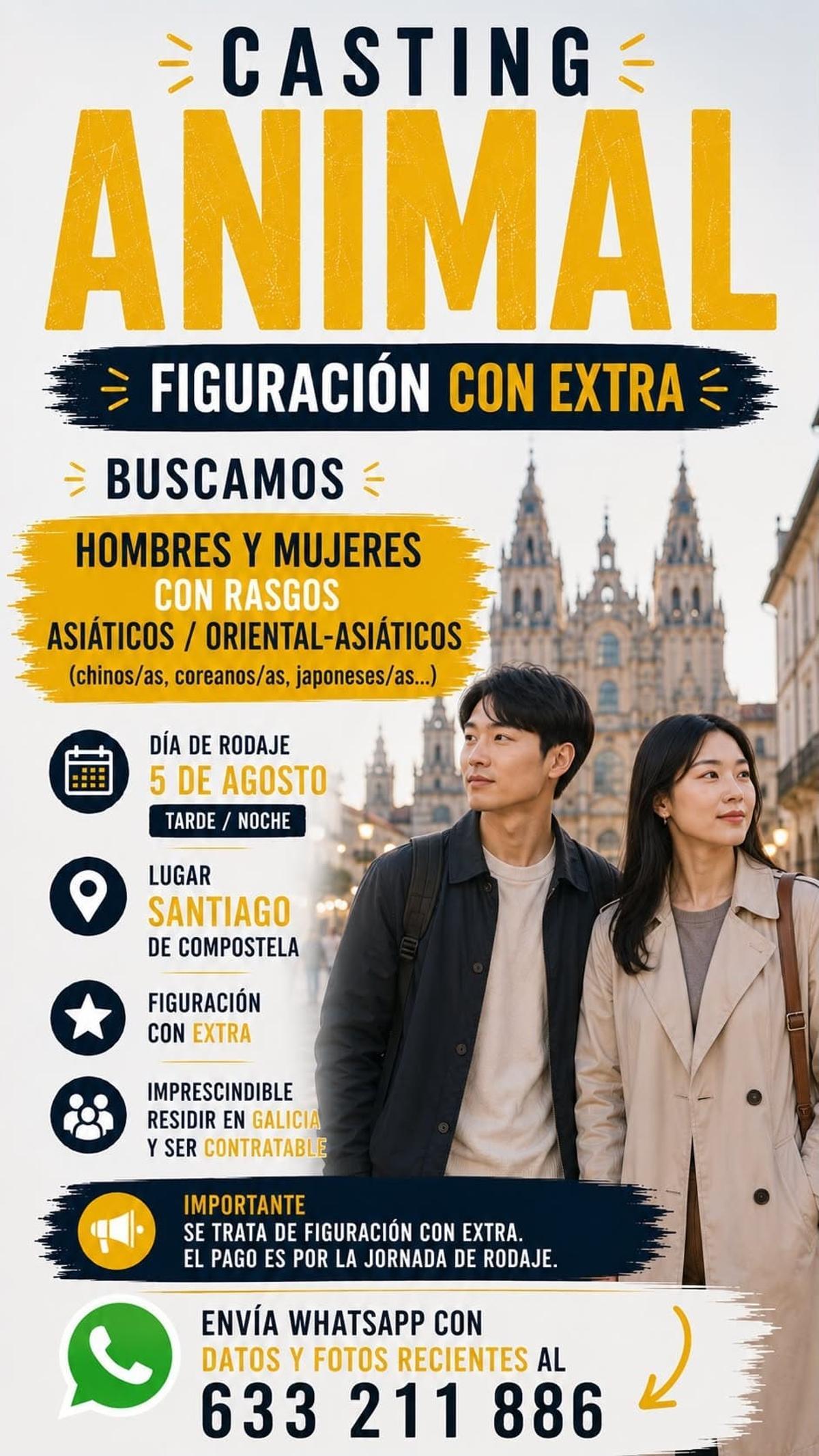 Proceso de selección de figurantes para los nuevos capítulos de 'Animal', serie de Netflix ambientada en Santiago y alrededores.