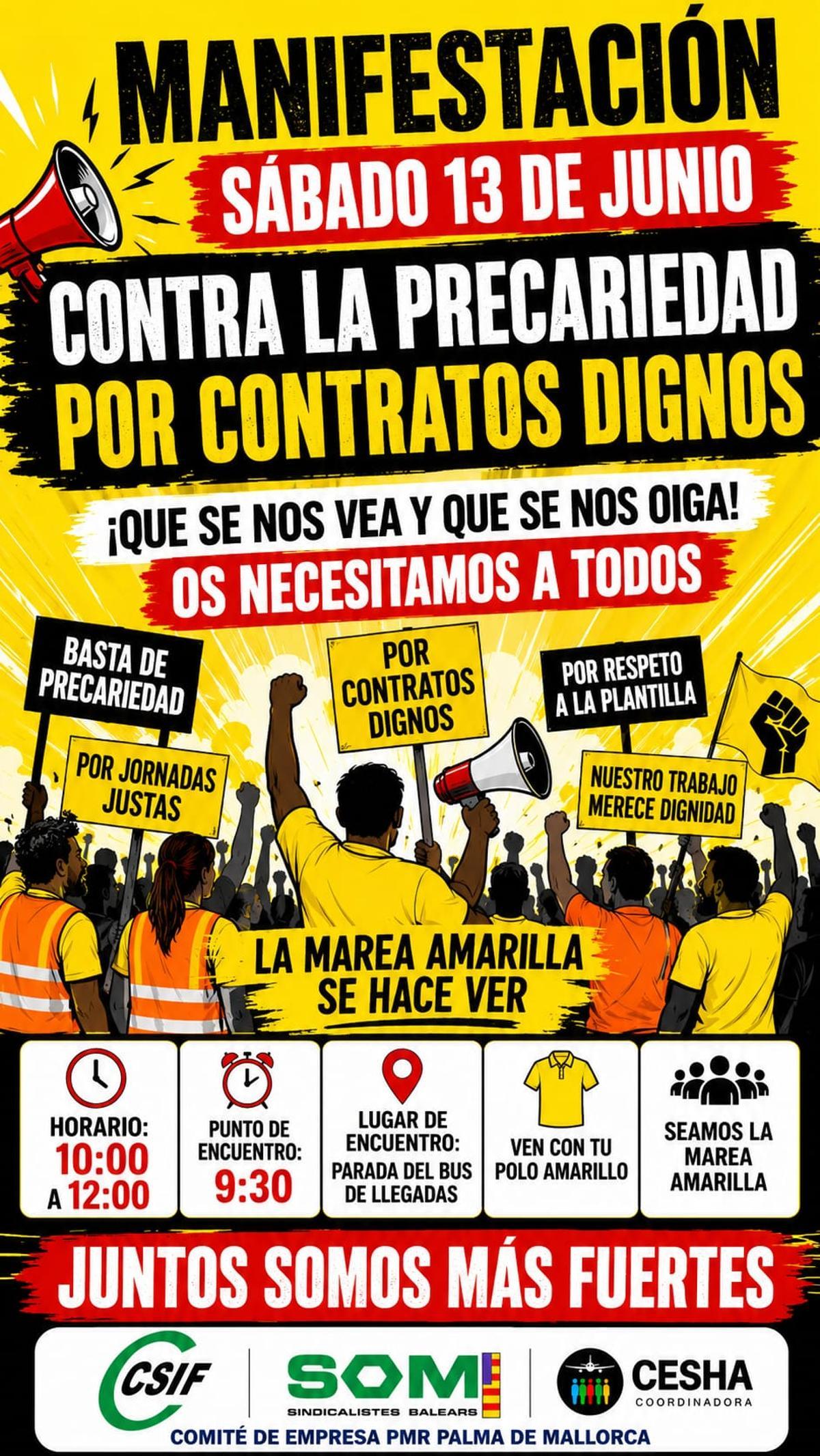 Cartel de la protesta.