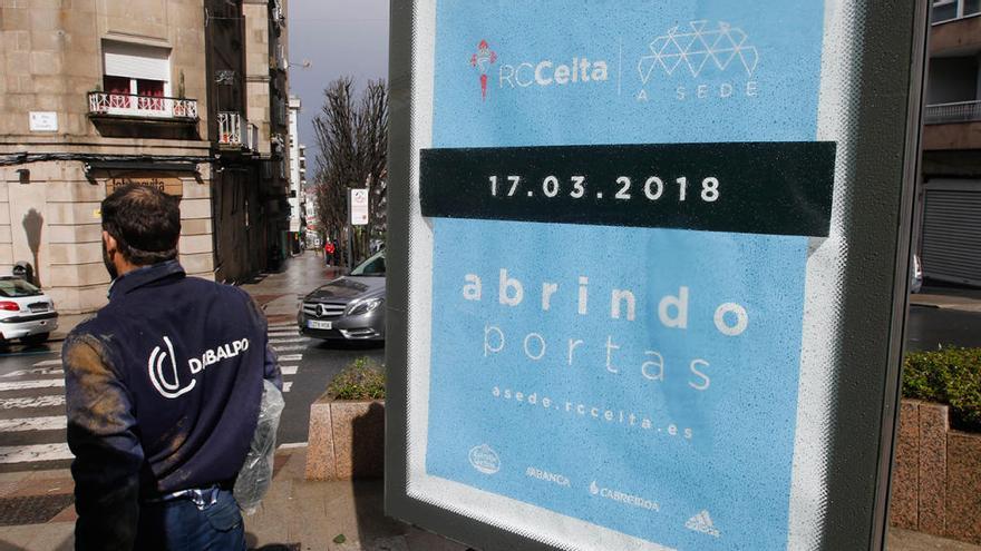 Cartel promocional de la inauguración de la sede del Celta // Alba Villar