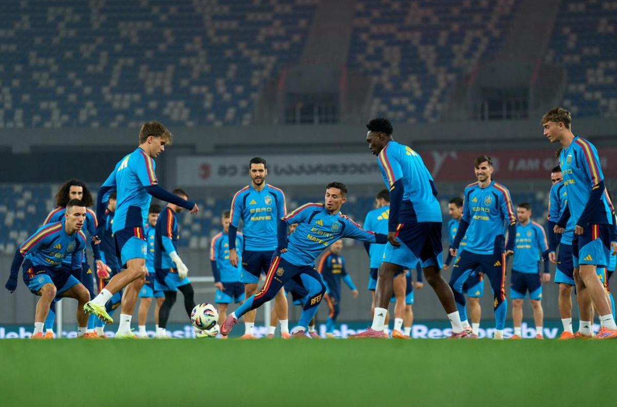 Imagen del entrenamiento de España en Tiblisi