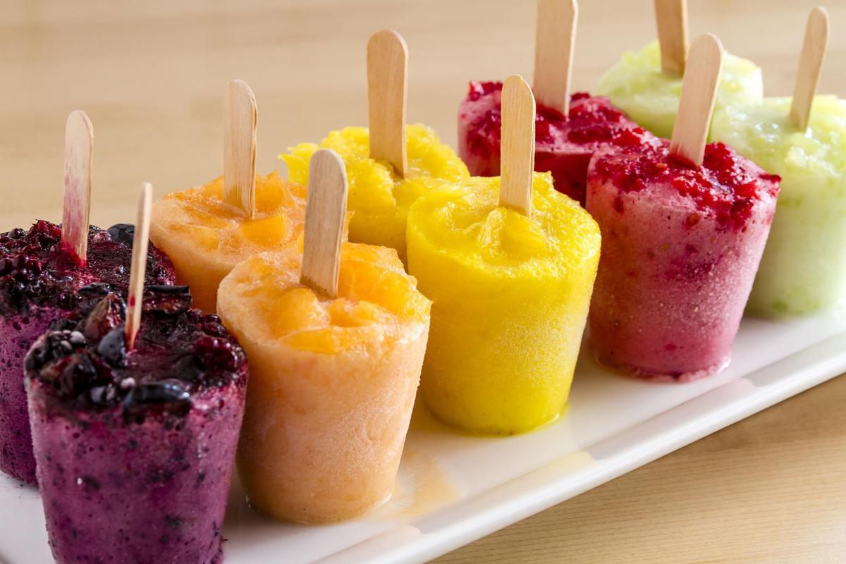 Helados de fruta.