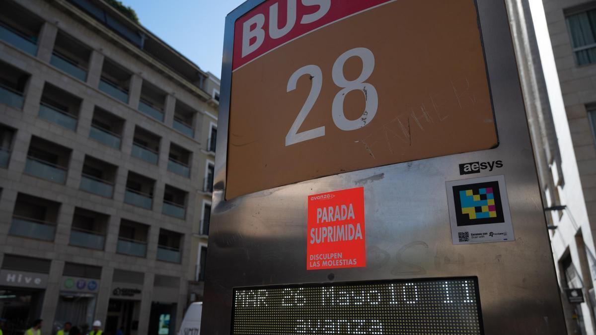 Uno de los desvios de los autobuses urbanos por obras en Zaragoza en las últimas semanas.