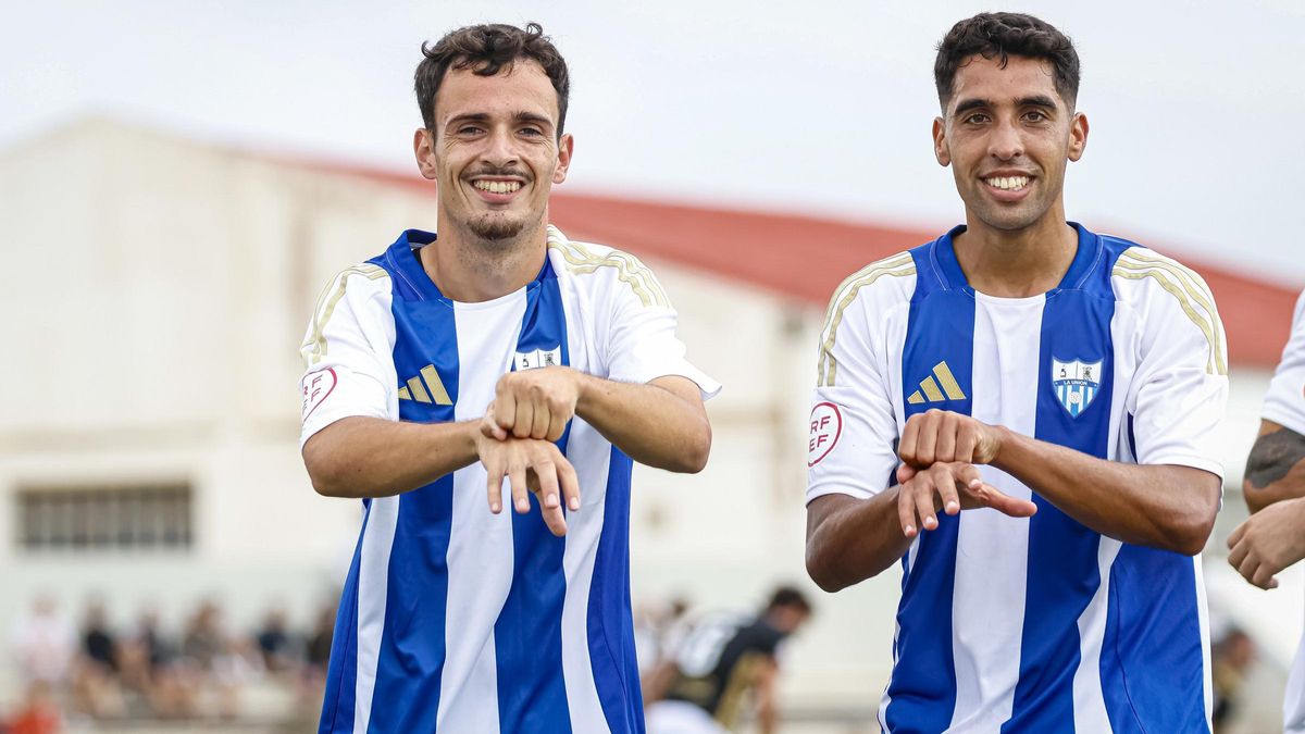 Pedrosa celebra un gol de La Unión