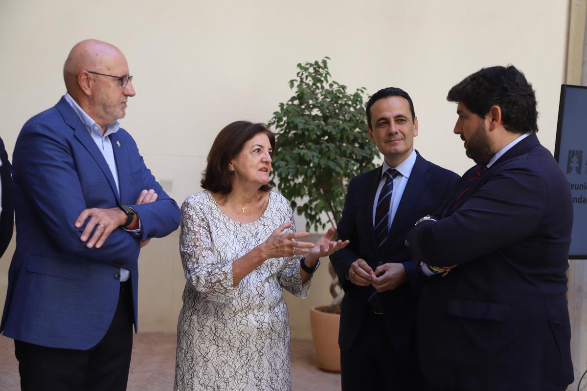 María Dolores García, durante el acto celebrado en el Palacio de San Esteban de Murcia