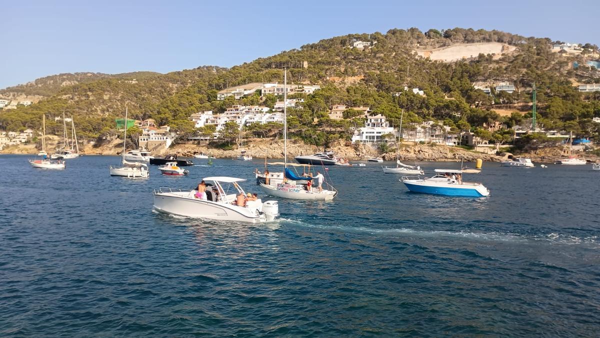 Las imágenes de la protesta de navegantes en el Port d'Andratx