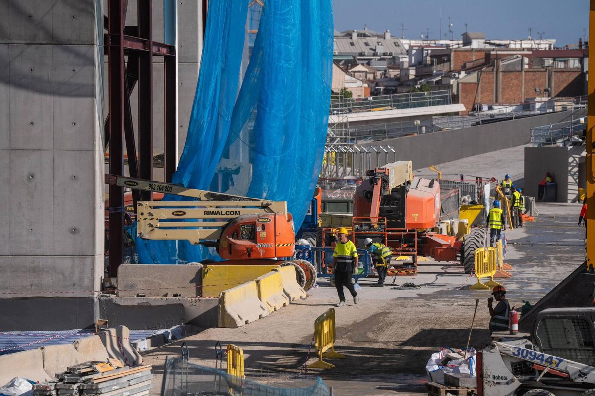 Las obras del Camp Nou, este mes de julio.