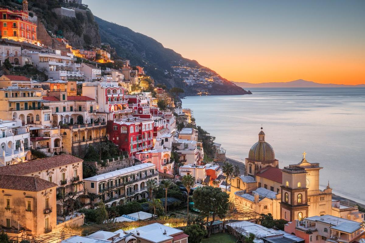 Positano en la costa de Amalfi