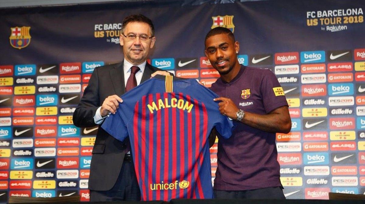 Bartomeu y Malcom, en la presentación del jugador en EEUU.