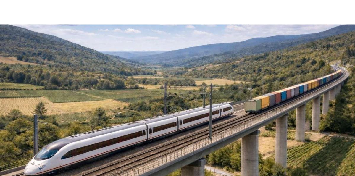 Simulació del que podria ser l'Eix Transversal Ferroviari