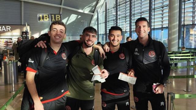 Jugadores del Jimbee Cartagena, en el viaje hasta Kazajistán. | JIMBEE CARTAGENA