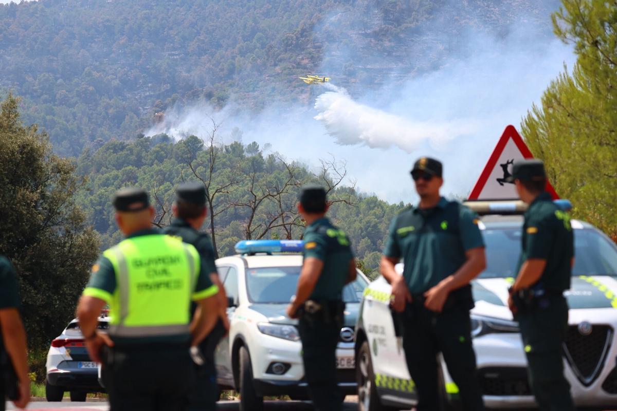 28/07/26. Vall d’Uixo. Onda. Quinto dia de incendio declarado el sabado pasado la Vall d’Uixo y que se ha expandido a la Serra Espadan, afectando a varios pueblos de la comarca