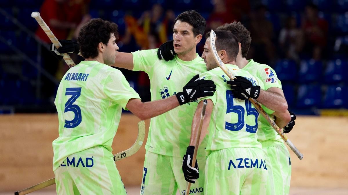 Los jugadores del Barça celebran un gol