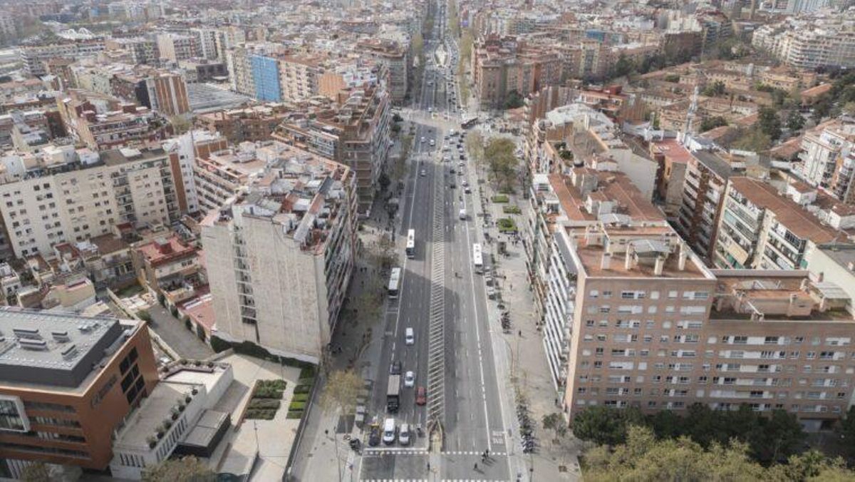 Vista aérea de la avenida Meridiana