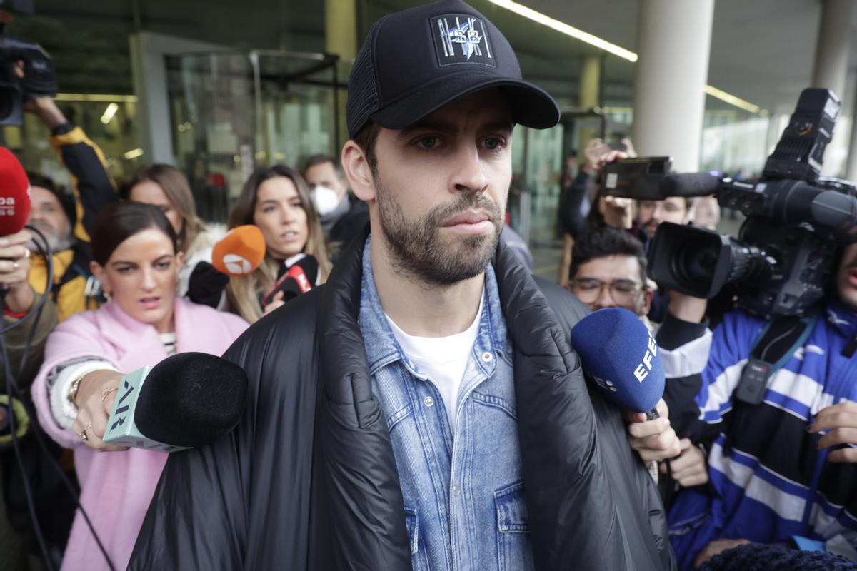 Gerard Piqué, en la Ciutat de la Justícia de LHospitalet.