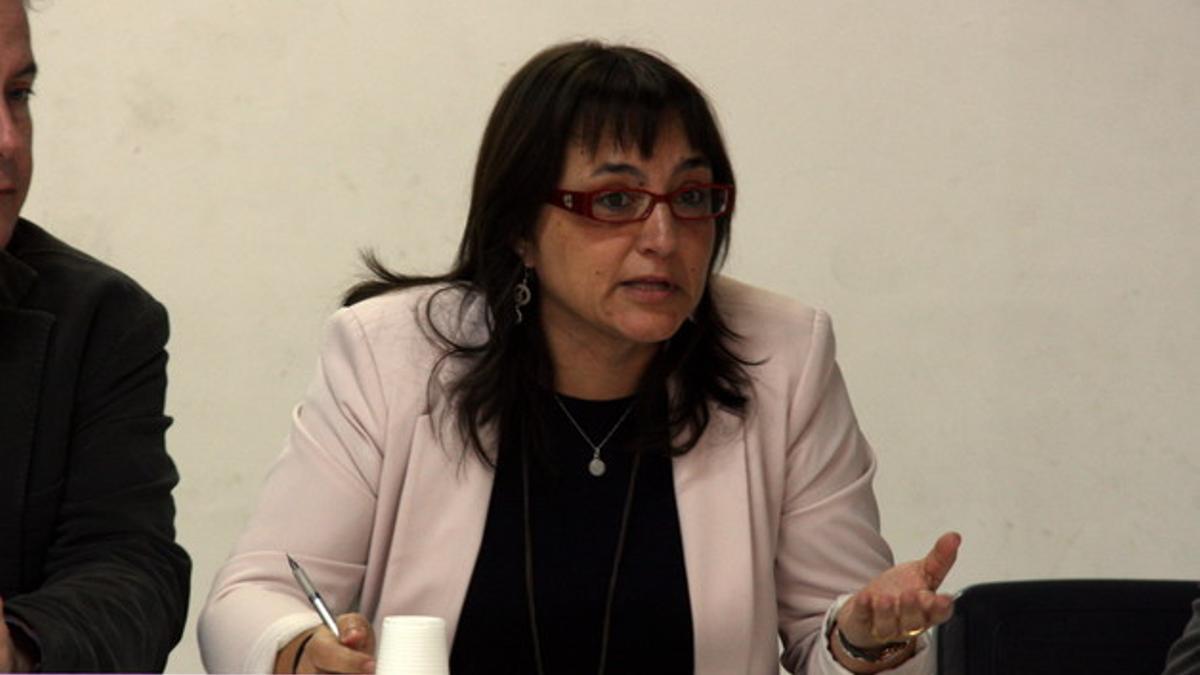 Carme Labòria durante un acto del Ayuntamiento de Terrassa