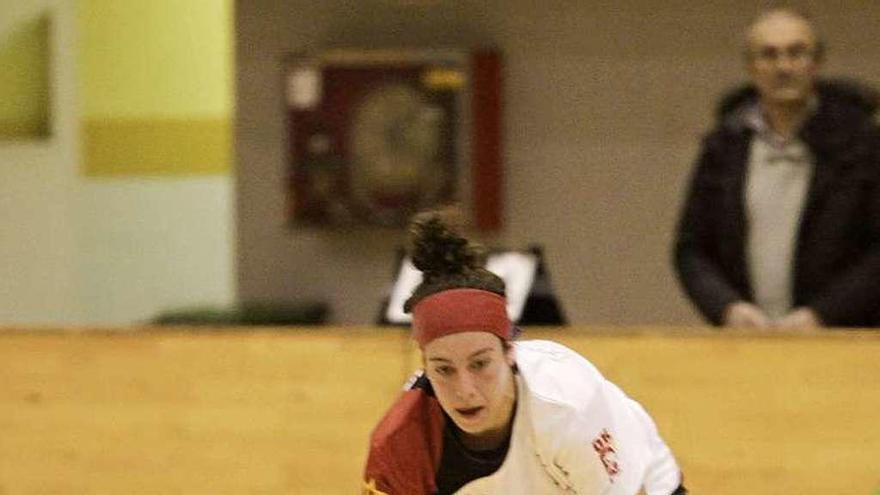 María Díez, durante un partido.