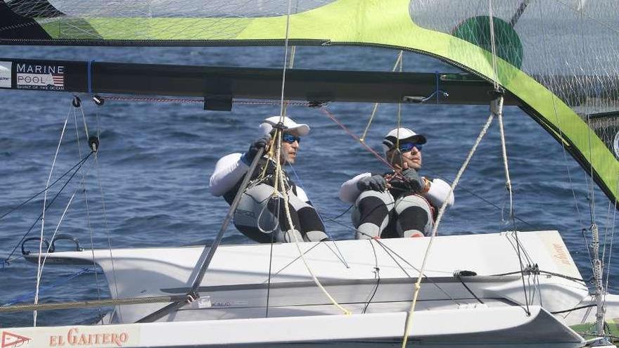 Federico y Arturo Alonso Tellechea, durante un entrenamiento en Gijón.