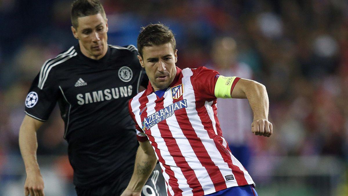 Gabi Fernández en un partido de de Champions del Atlético de Madrid contra el Chelsea