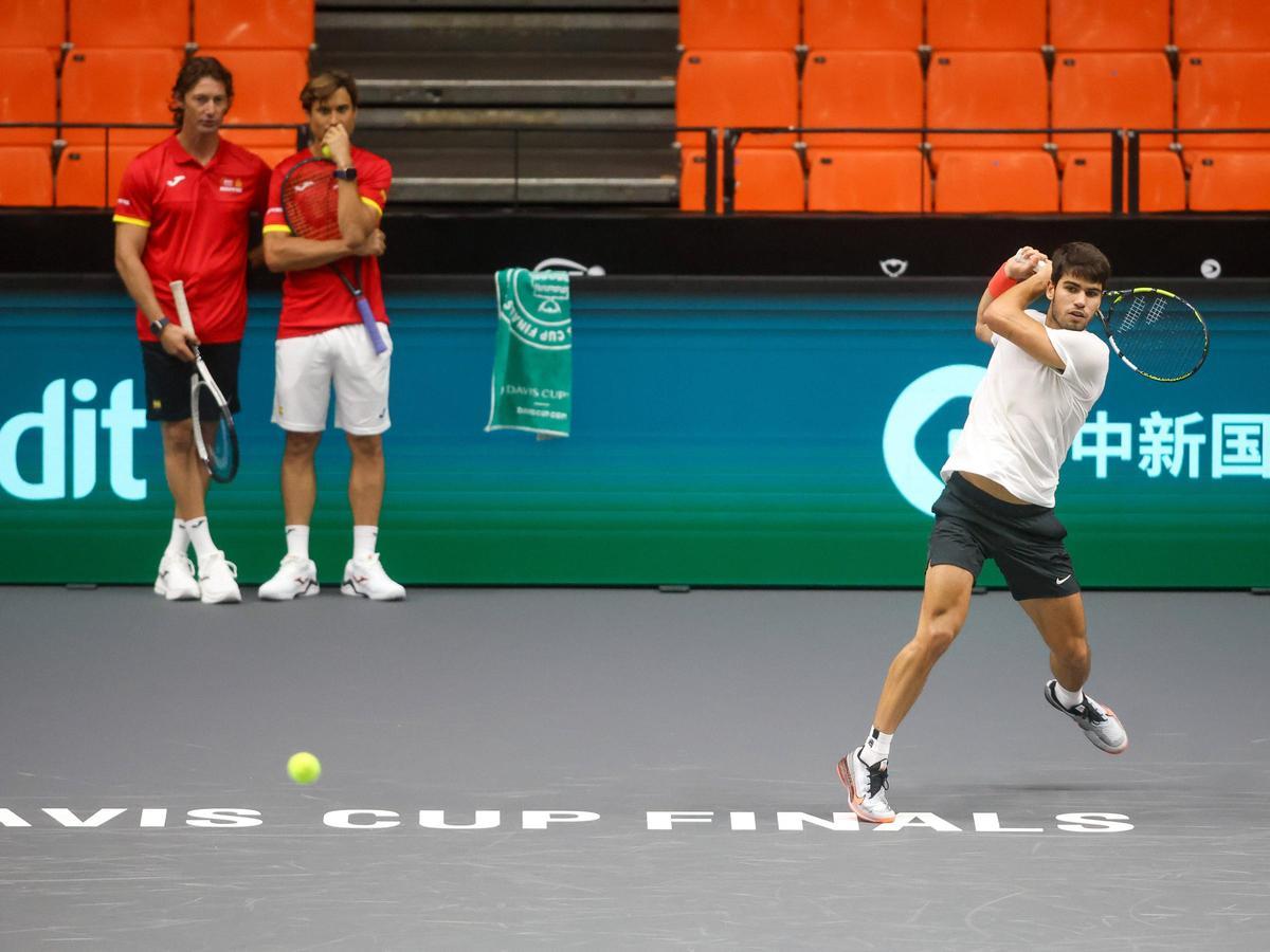Copa Davis en València: España entrena por segundo día en La Fonteta