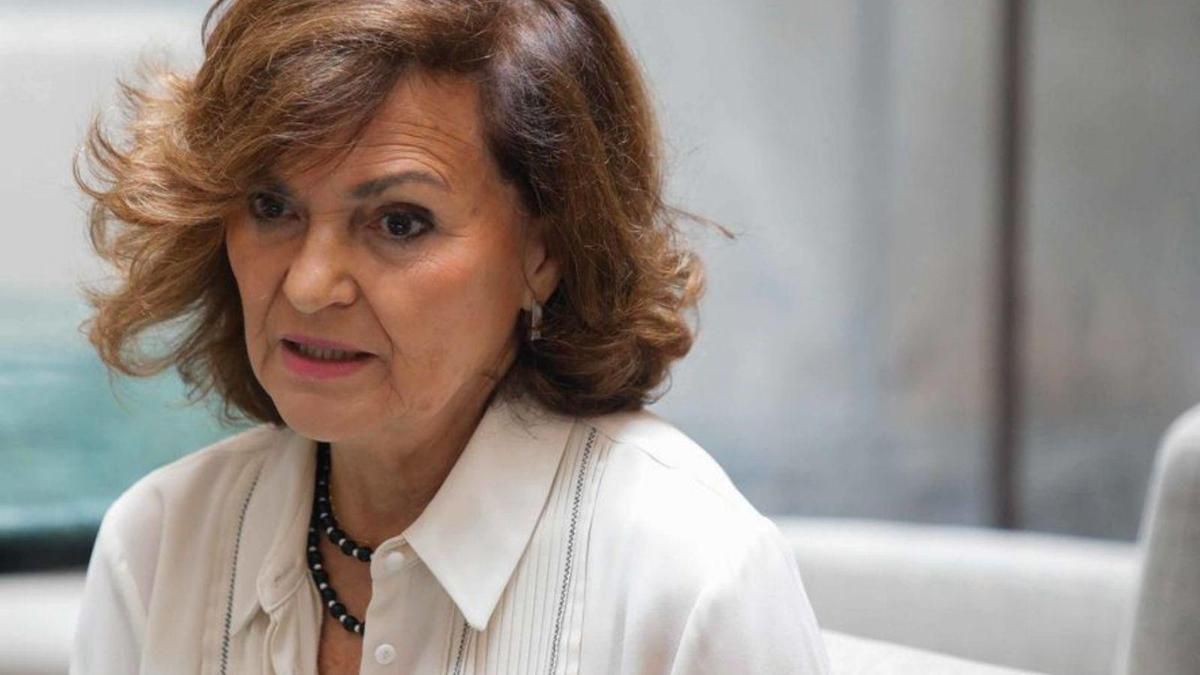 Carmen Calvo, ayer. | Mara Villamuza.