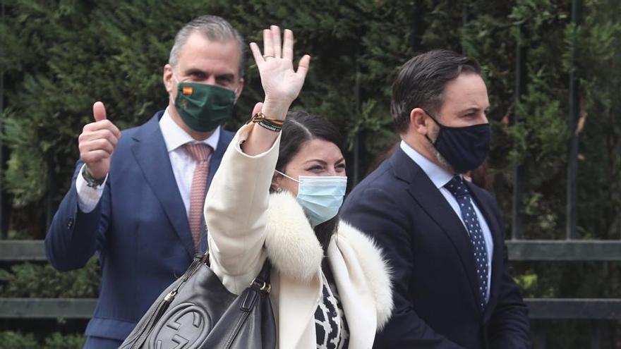 Ortega Smith, Macarena Olona y Santiago Abascal.