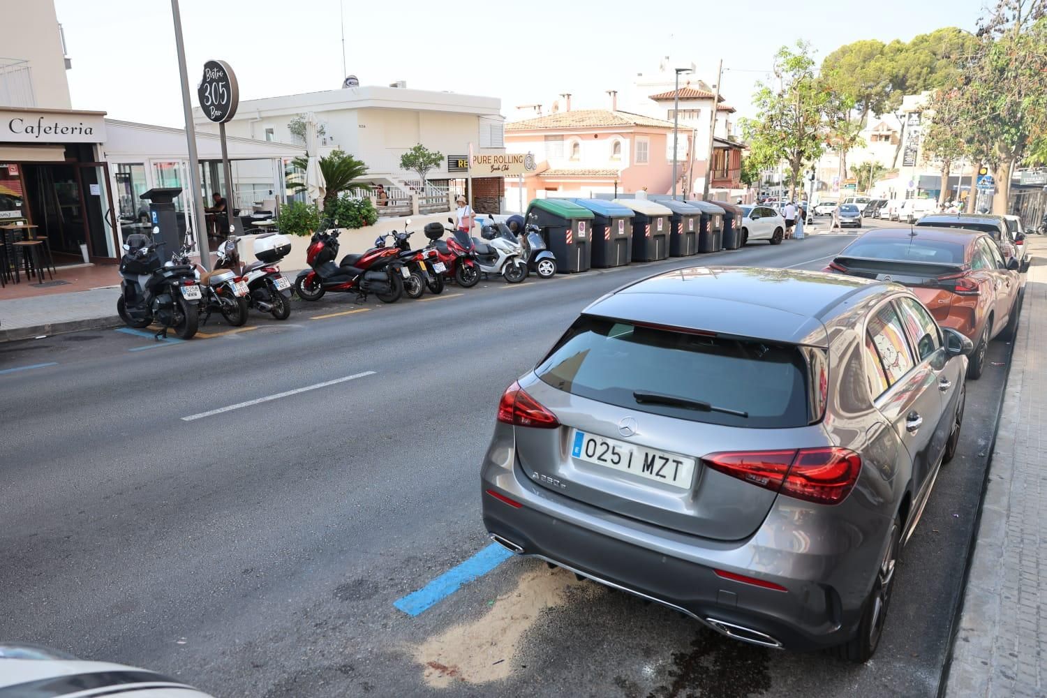Lugar del accidente del cantante Jaume Anglada en la calle Joan Miró de Palma