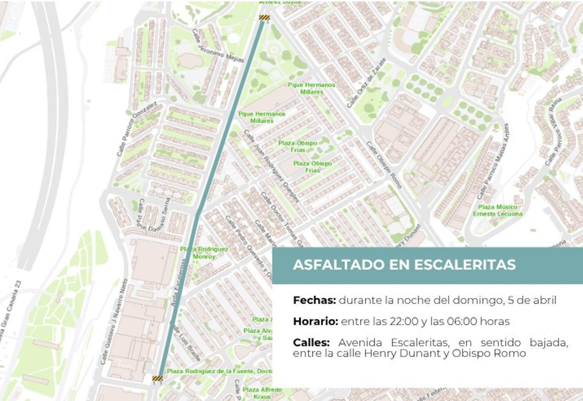 El Ayuntamiento realizará trabajos de asfaltado en la avenida Escaleritas con cortes nocturnos de tráfico