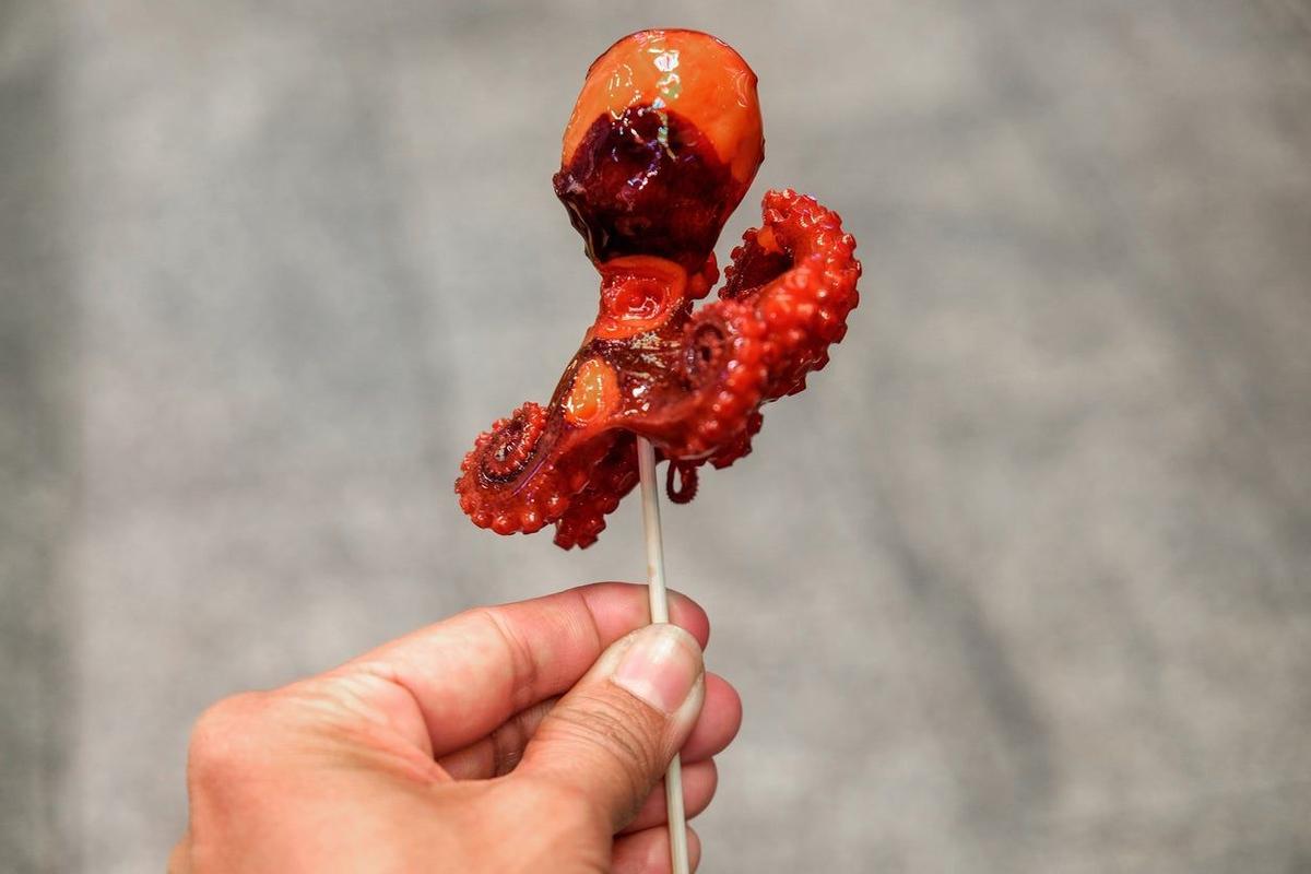 Pulpo en el Mercado de Nishiki, Kioto