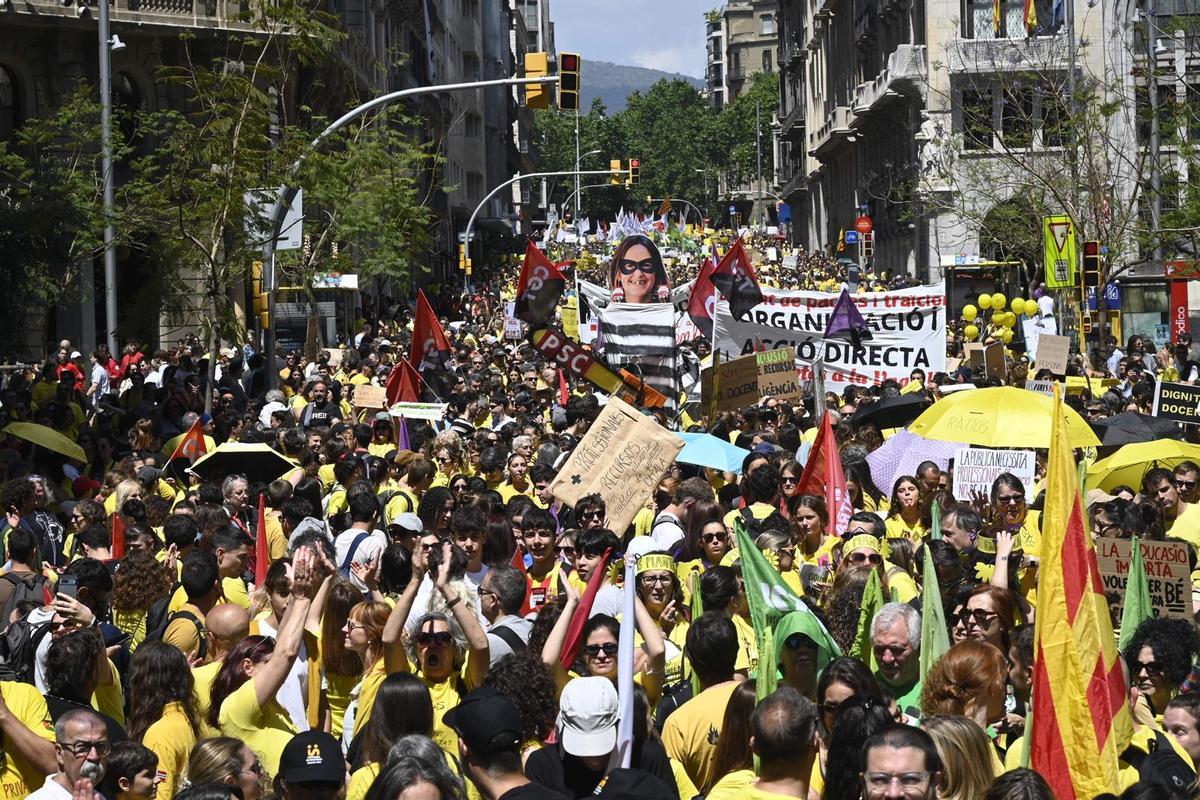 Protesta este martes en Barcelona.