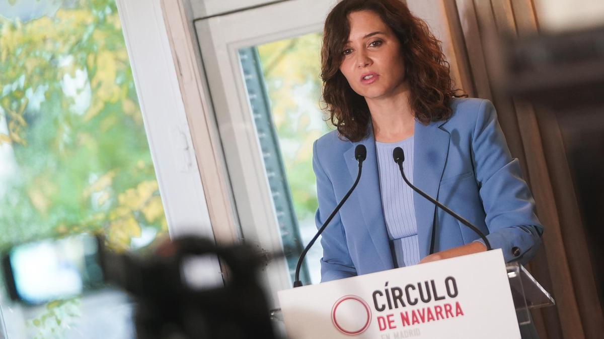 Isabel Díaz Ayuso en el desayuno organizado por el Círculo de Navarra