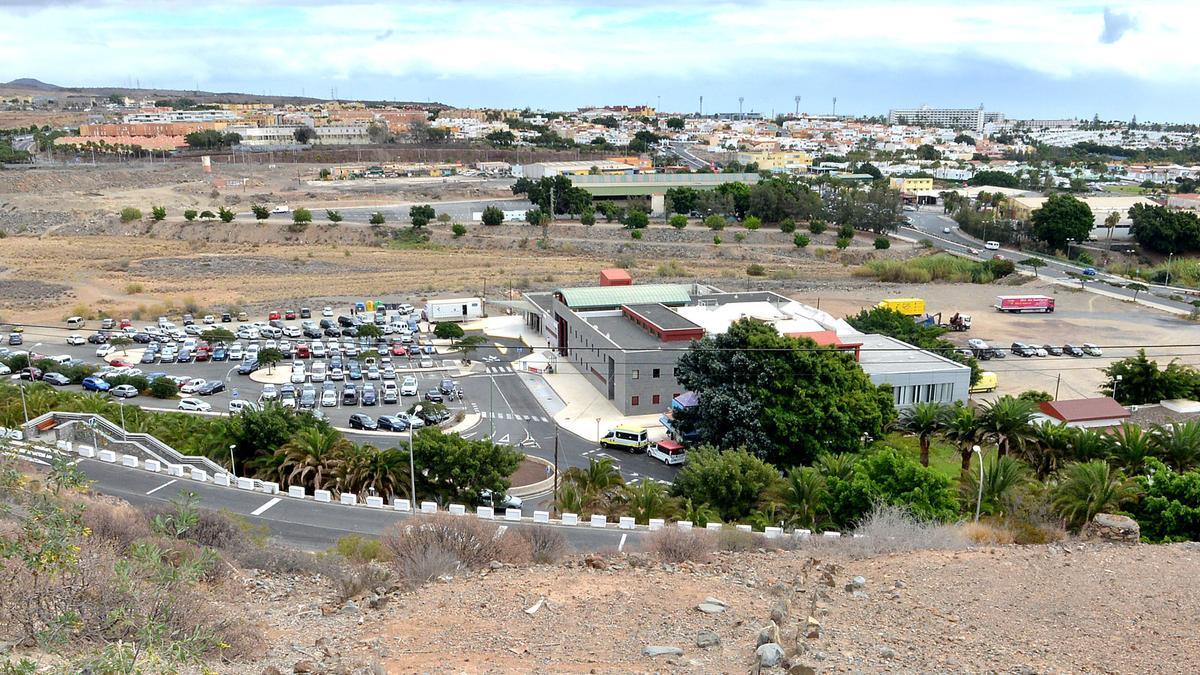 Vista aérea del centro de salud de Maspalomas.