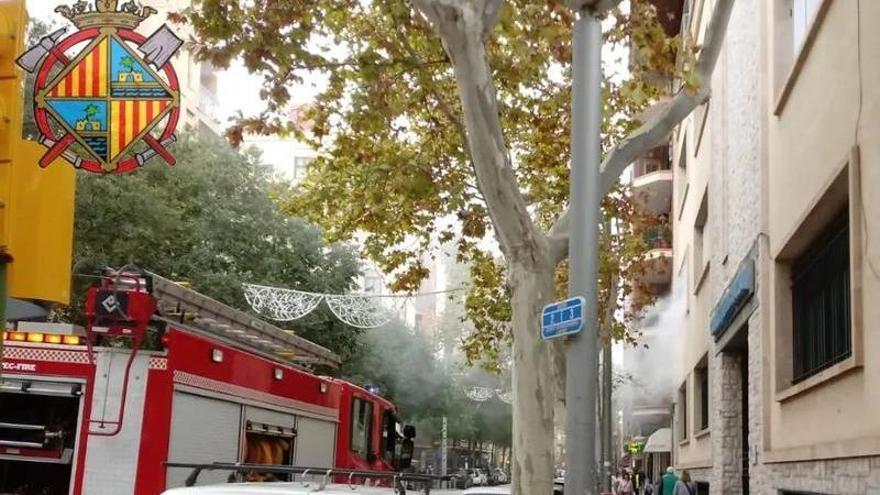 Un árbol se desploma sobre la calzada en la calle Fausto Morell, en Palma