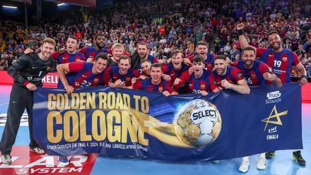 Los jugadores del Barça celebran su pase a la Final Four