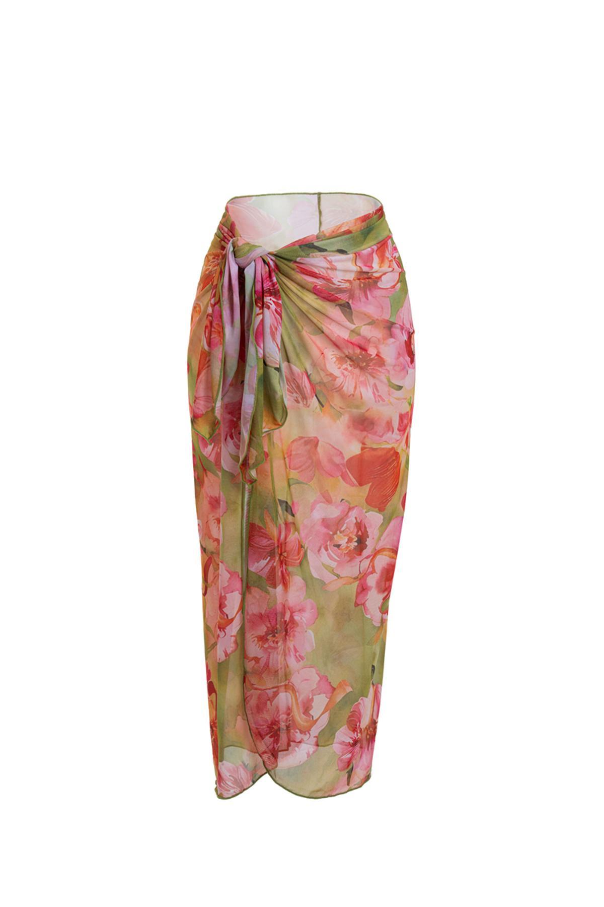 Falda motivo floral de SHEIN.