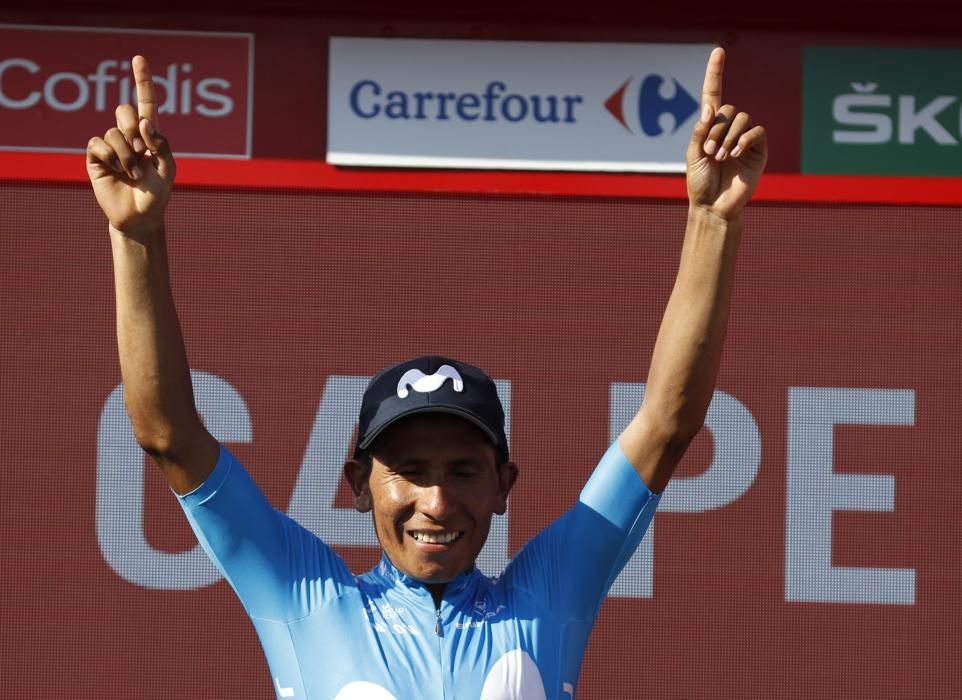 El ciclista colombiano del Movistar se adjudica en solitario la segunda etapa tras escaparse a tres kilómetros de la meta situada en la avenida de los Ejércitos