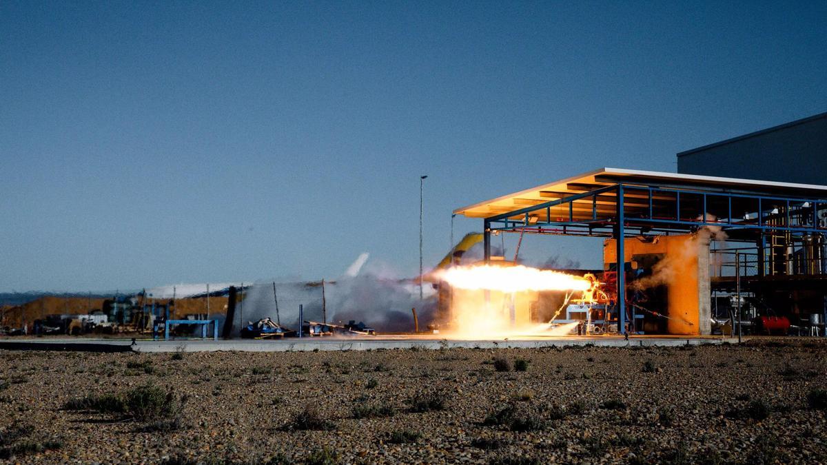 Uno de los ensayos de PLD Space en las instalaciones del Aeropuerto de Teruel.
