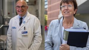 El doctor Josep Tabernero y Carmen Cabezas, la exsecretaria de Salut Pública.