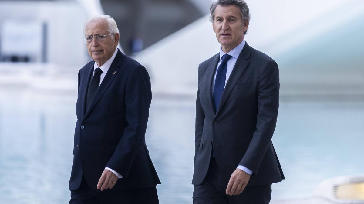 Feijóo, en el funeral de Estado por las victimas de la dana, en València.