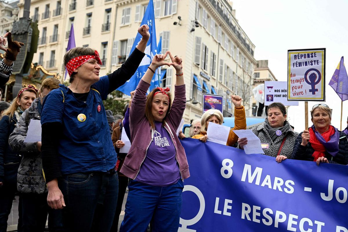 Aspecto de la celebración del 8-M en la ciudad de Marsella