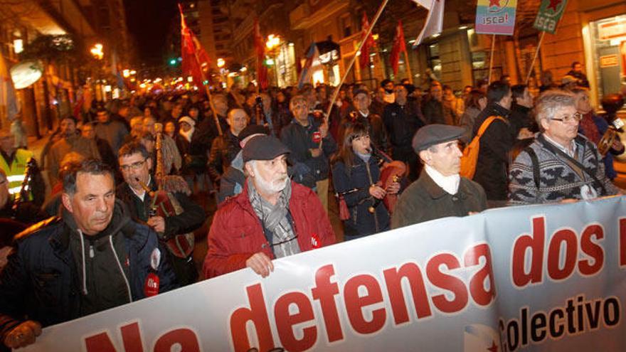 Cabeza de la manifestación celebrada en Vigo // R. GROBAS