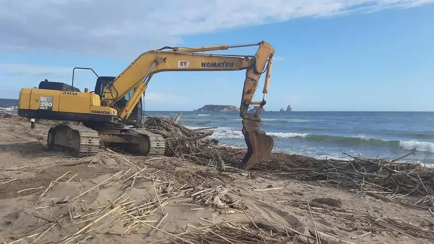 VÍDEO | Torroella de Montgrí fa la neteja "urgent" de les platges afectades pel temporal per tenir-les a punt per Setmana Santa