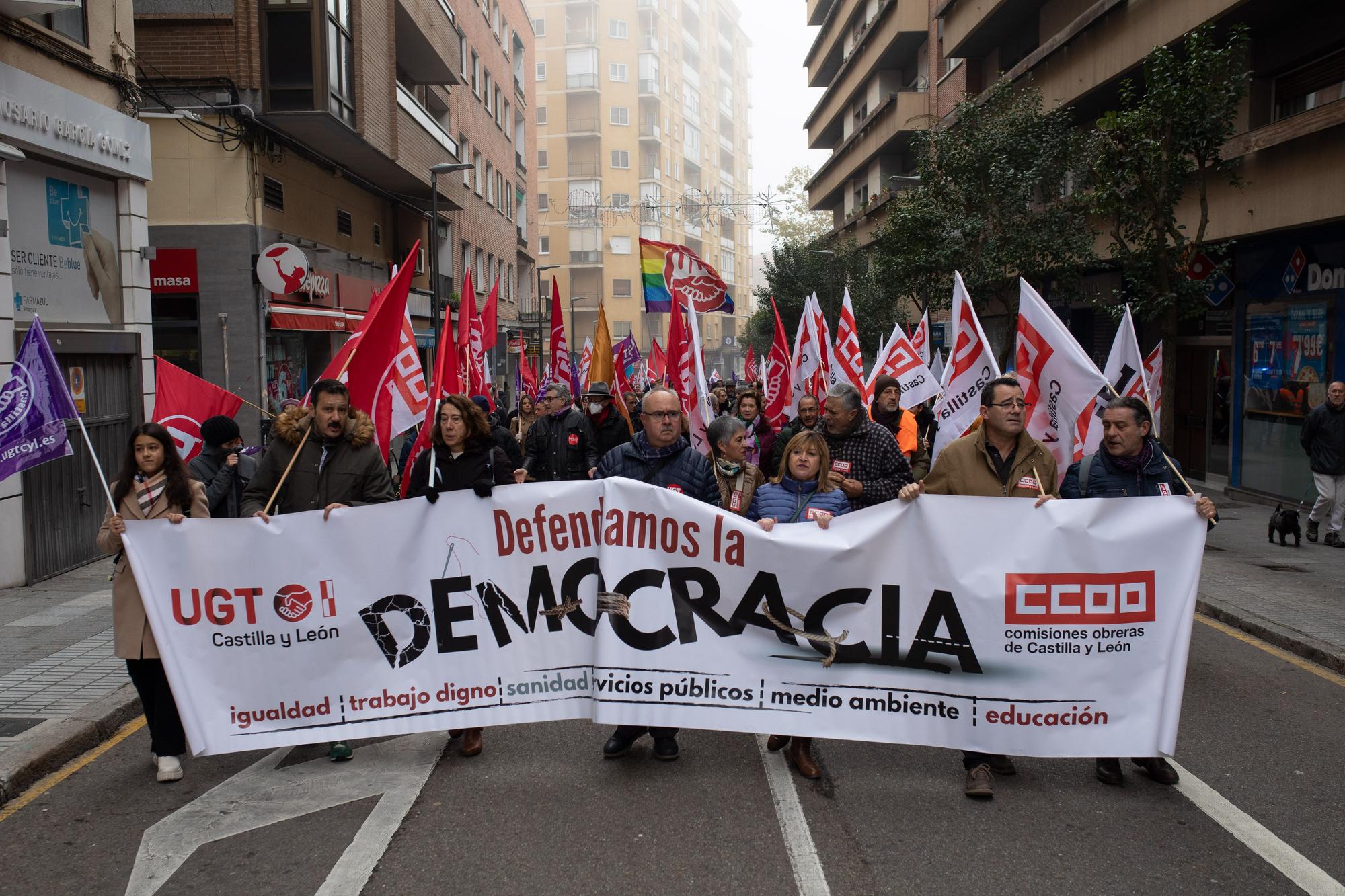 Manifestación de sindicatos en Zamora