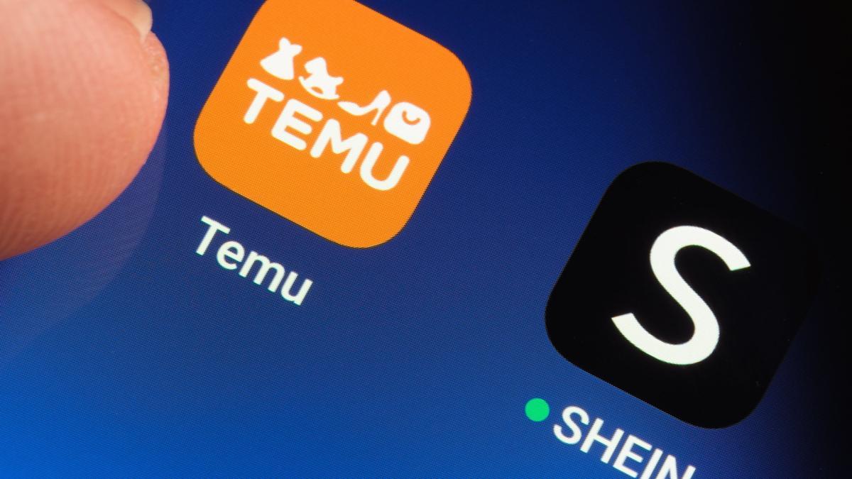 Els logos de les apps de Temu i Shein.