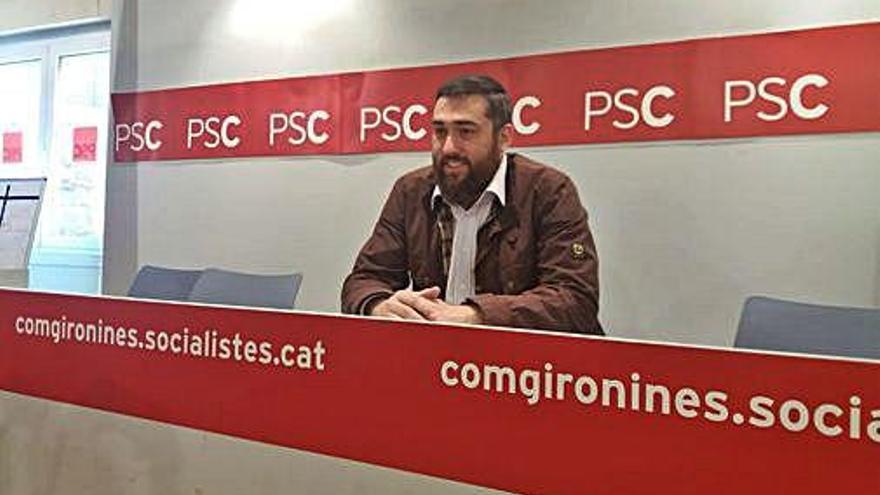 Marc Lamuà, ahir, a la seu del PSC.