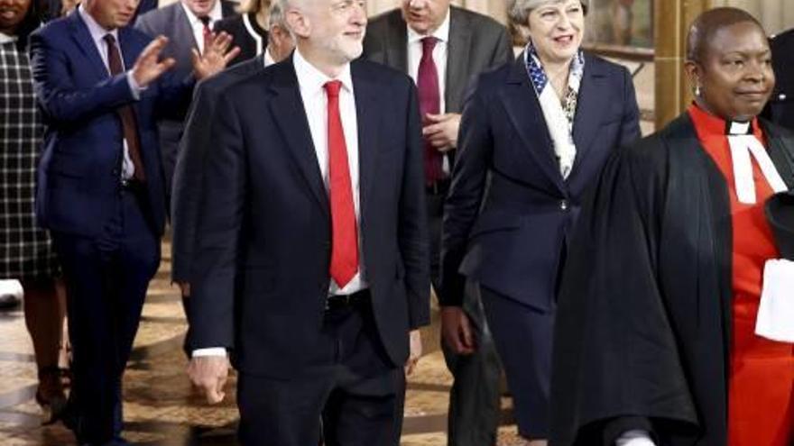 May i Corbyn, a la seva arribada al Parlament.